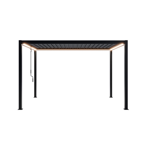 Pergola ogrodowa tarasowa aluminiowa NORDVIC Skyline LED Light 3 x 4 m Antracyt
